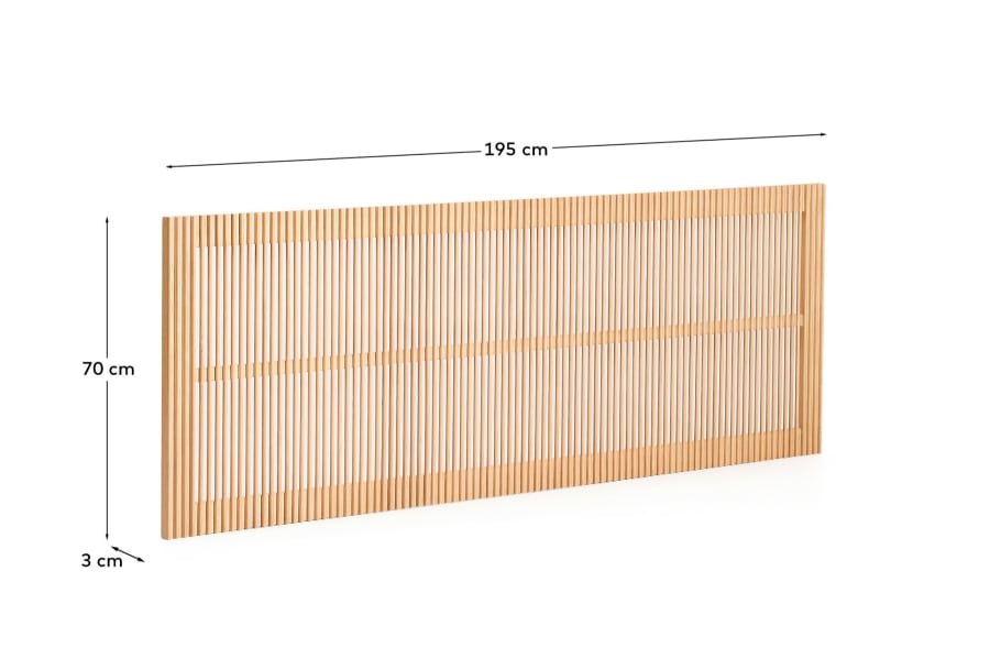 Testiera Beyla in legno massiccio di frassino per letto fino a 180 cm FSC 100%