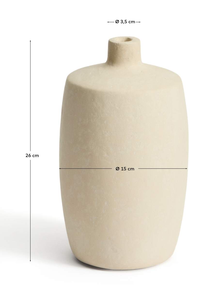 Vaso Mireni in cartapesta beige Ø 26 cm