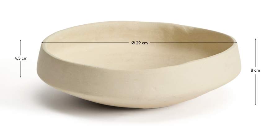 Centrotavola Mireni in cartapesta beige Ø 29 cm