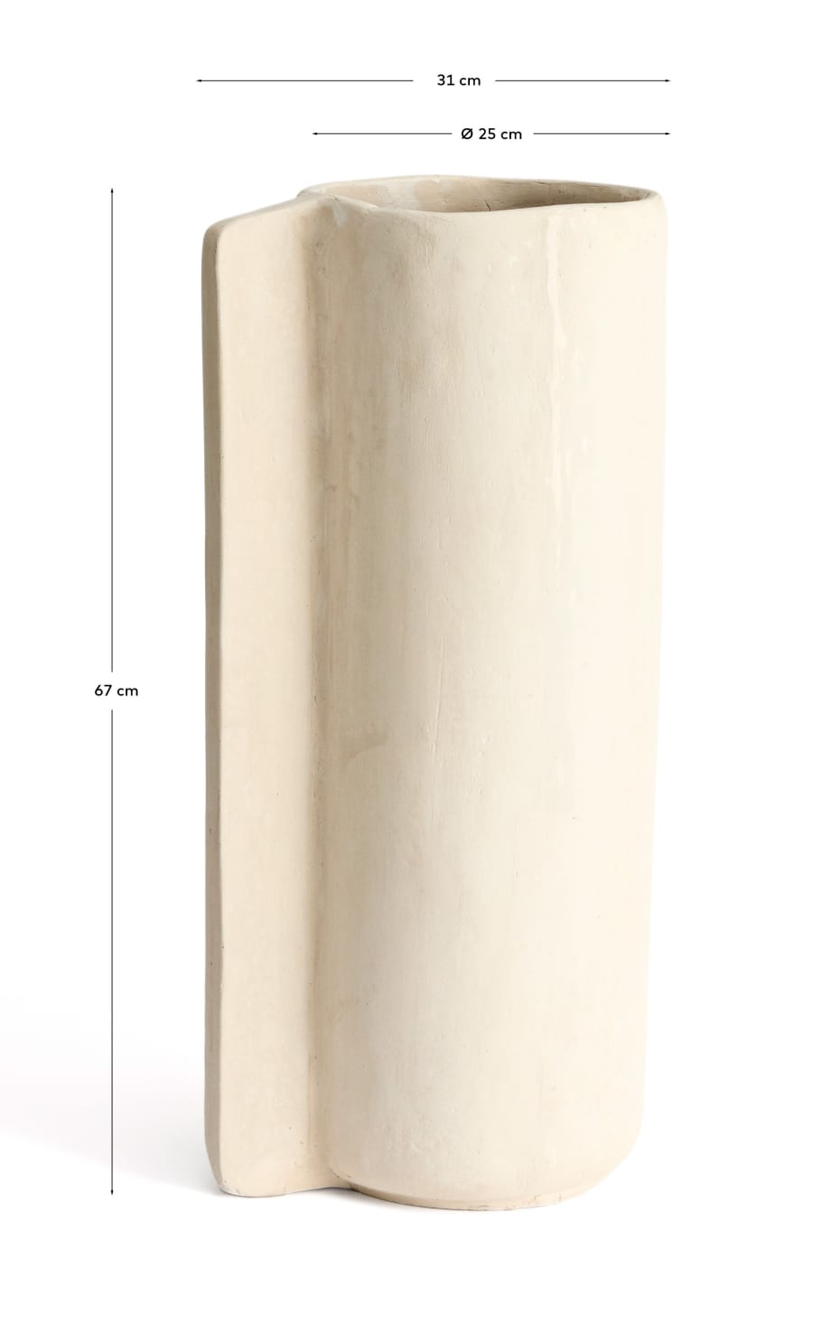 Mireni papier-mâché vase beige 67 cm
