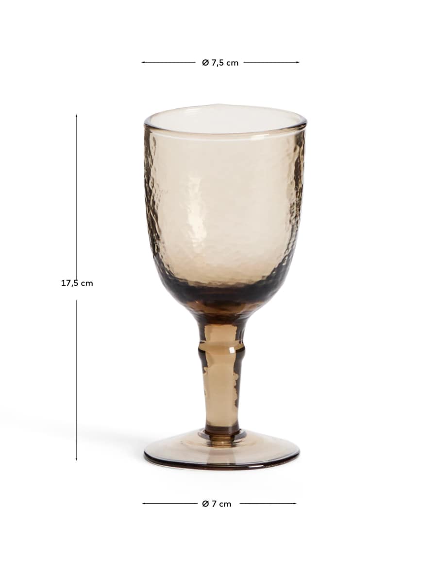 Vinea wine glass made of brown recycled glass