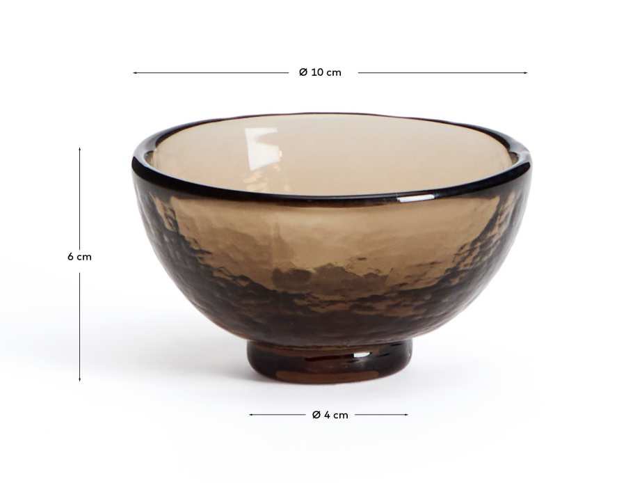 Sileia small bowl made of brown recycled glass