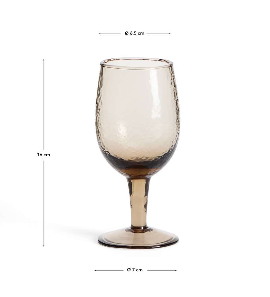 Sileia wine glass made of brown recycled glass