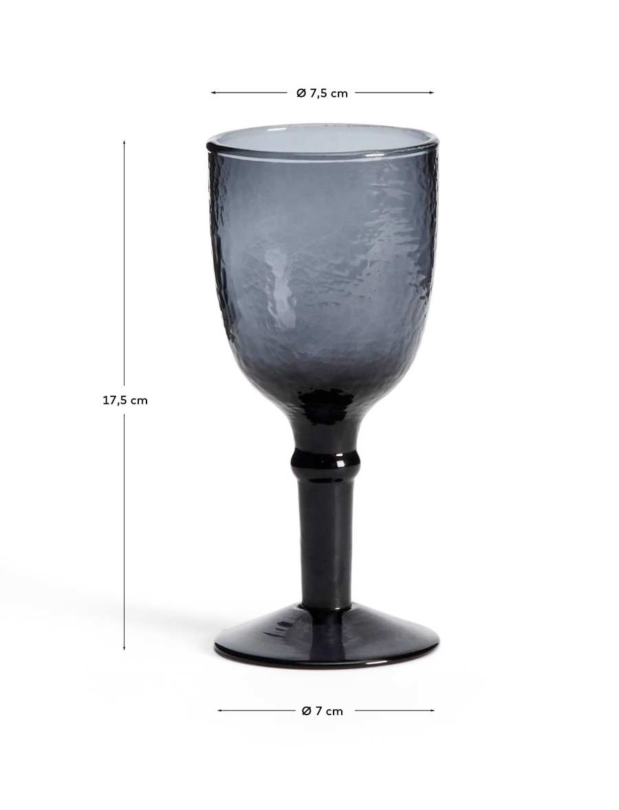 Vinea wine glass made of blue recycled glass