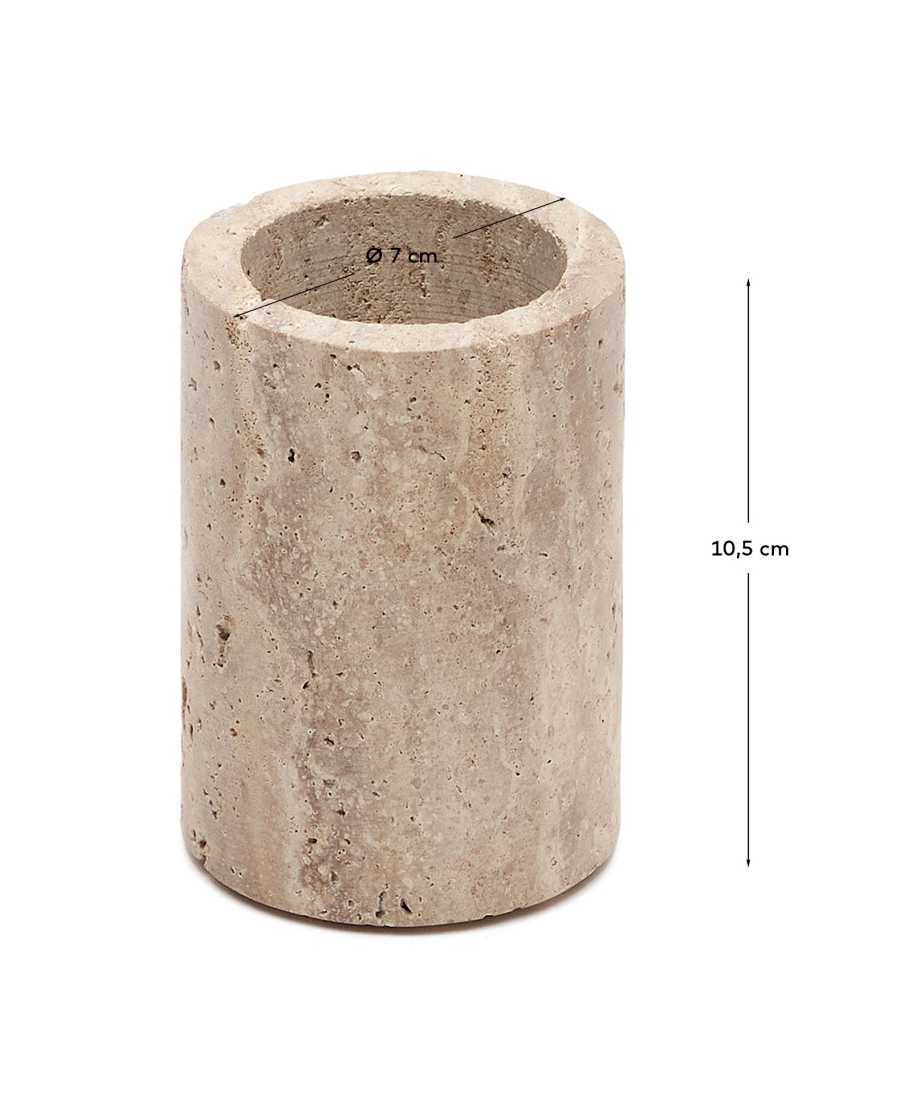 Portacepillos Macre de travertino beige