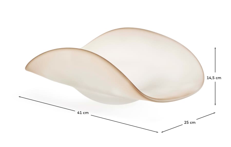 Vionze beige glass centerpiece 41 x 25 cm