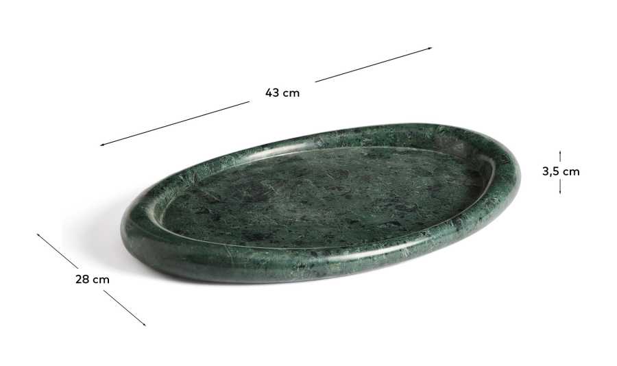 Lenorel tray in green marble 43 x 28 cm