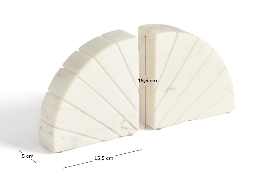 Buchstütze Serela aus weißem Marmor