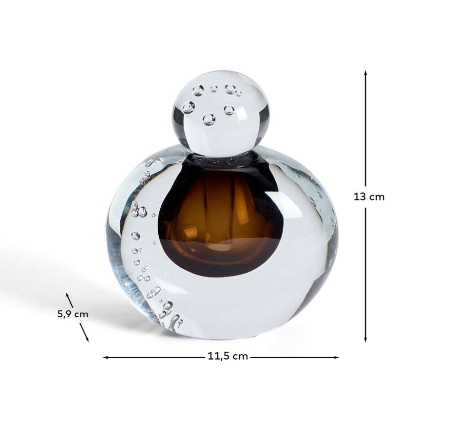 Lunivo brown glass vase 13 cm