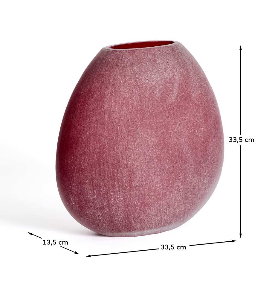 Rovena burgundy glass vase 33.5 cm
