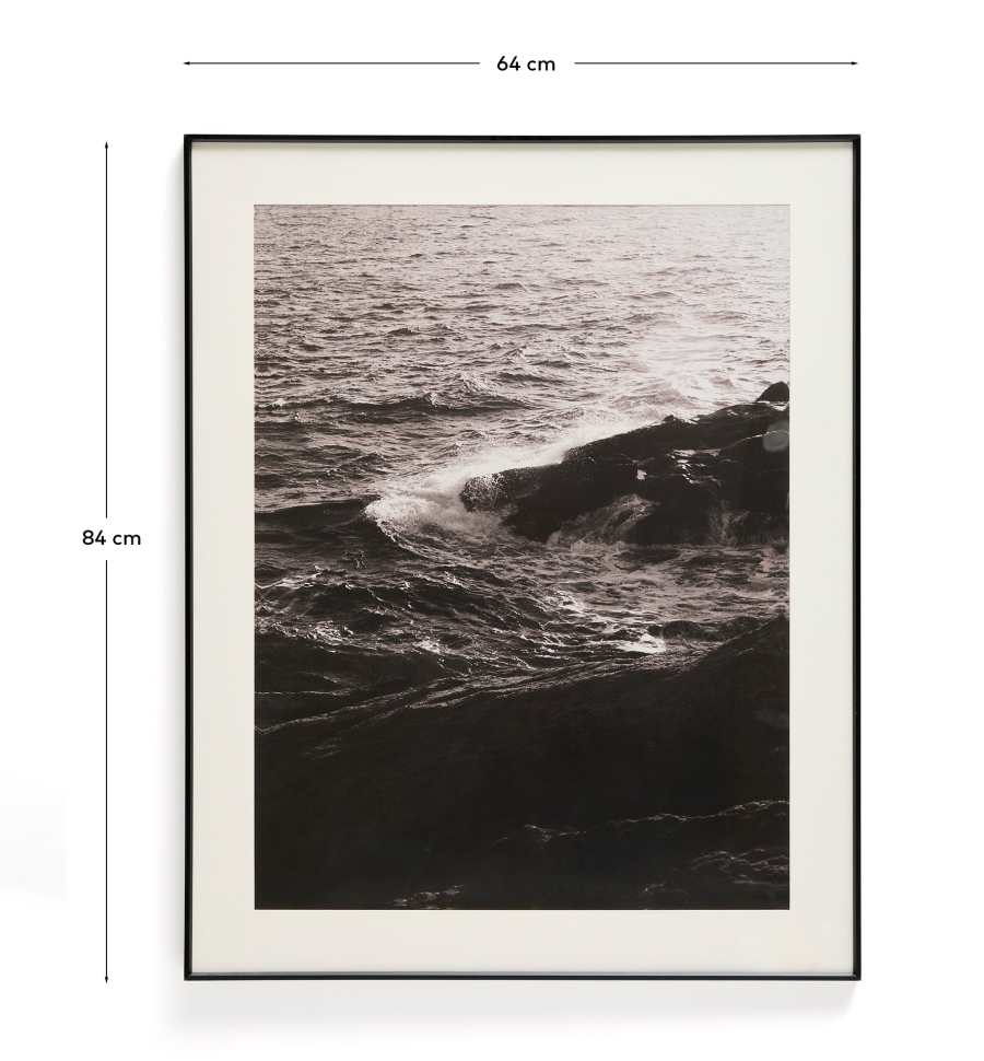 Zavira kunstwerk met foto van golven 64 x 84 cm