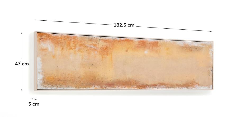 Tableau abstrait Selnar jaune 182 x 47 cm