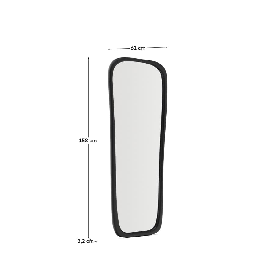 Alura black teak wood mirror 158 x 61cm FSC 100%