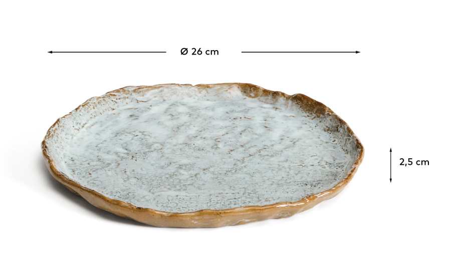 Piatto piano Alenia in ceramica grigia