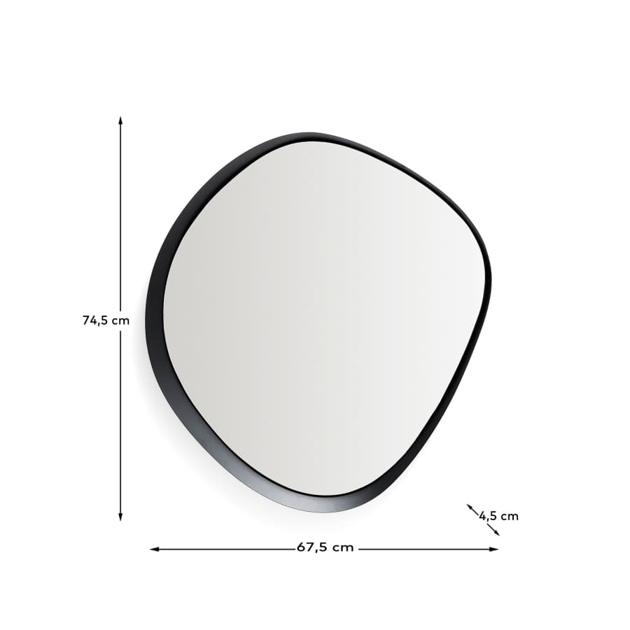 Tebel black metal mirror 67.5 x 74.5cm