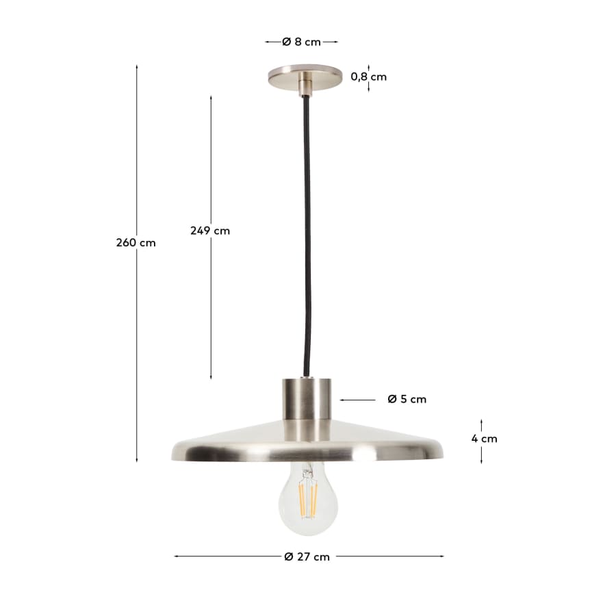Suspension Nuvira en métal brossé gris clair