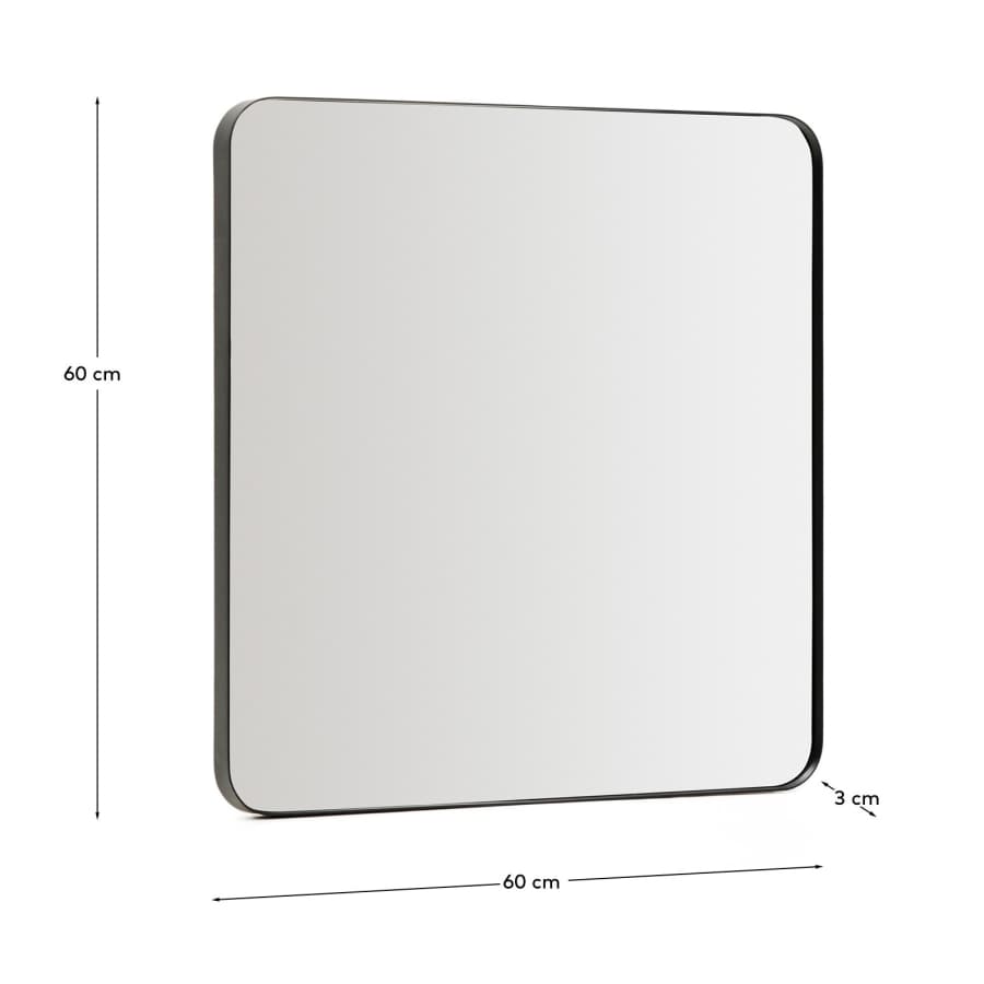 Marco black metal mirror 60 x 60cm
