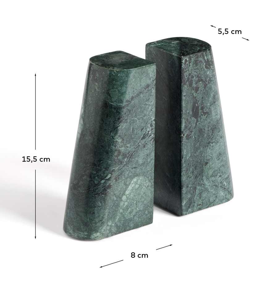 Serela bookend in green marble