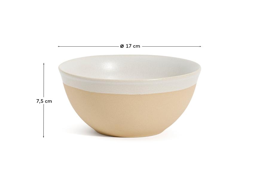 Schale Azir aus Keramik in Beige