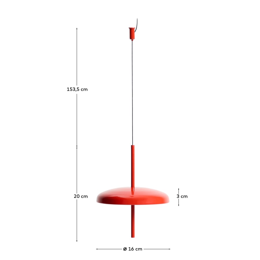 Suspension portable Porte en aluminium rouge Ø 16 cm