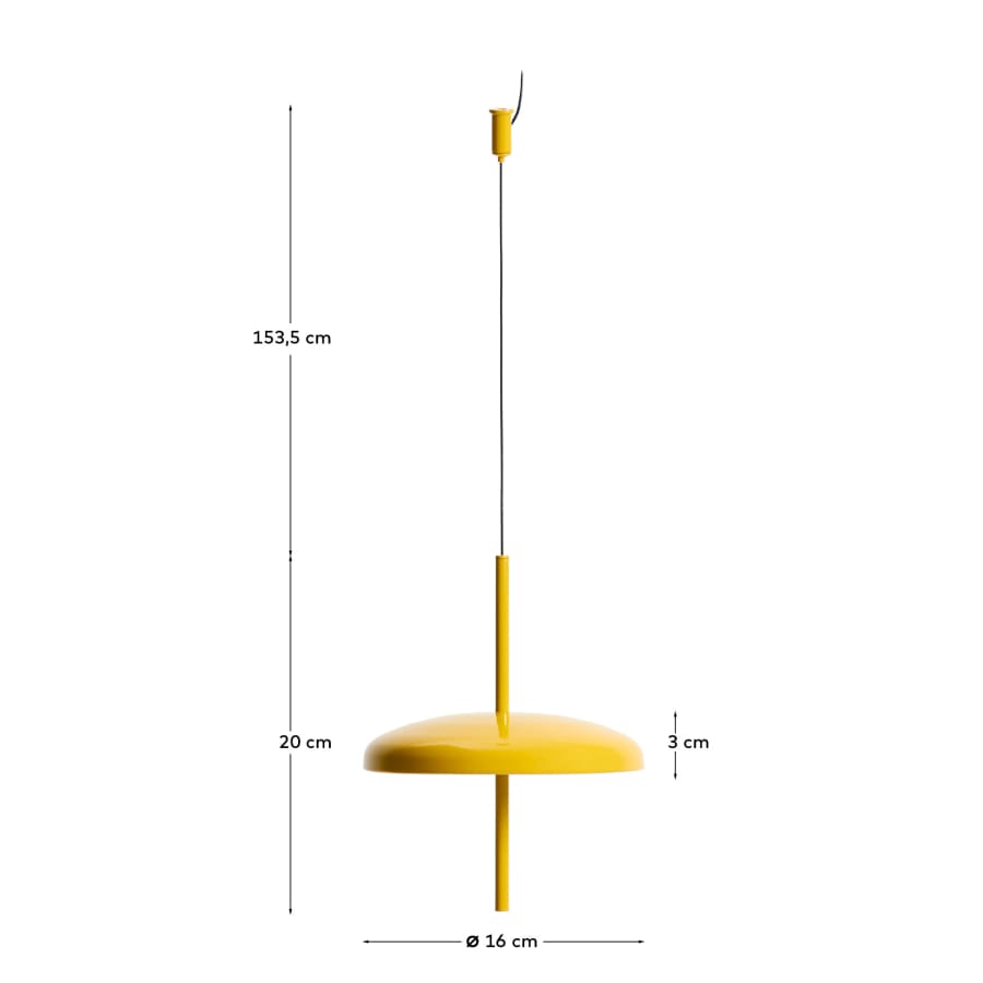 Porte yellow aluminium portable ceiling lamp Ø 16 cm