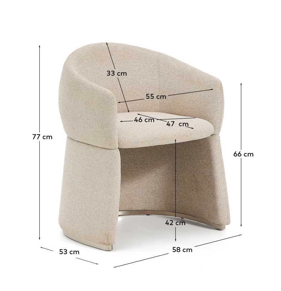 Bosca beige chenille chair