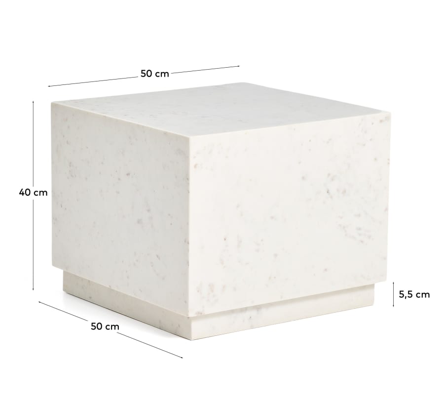 Sorein side table in white marble 50 x 50 cm