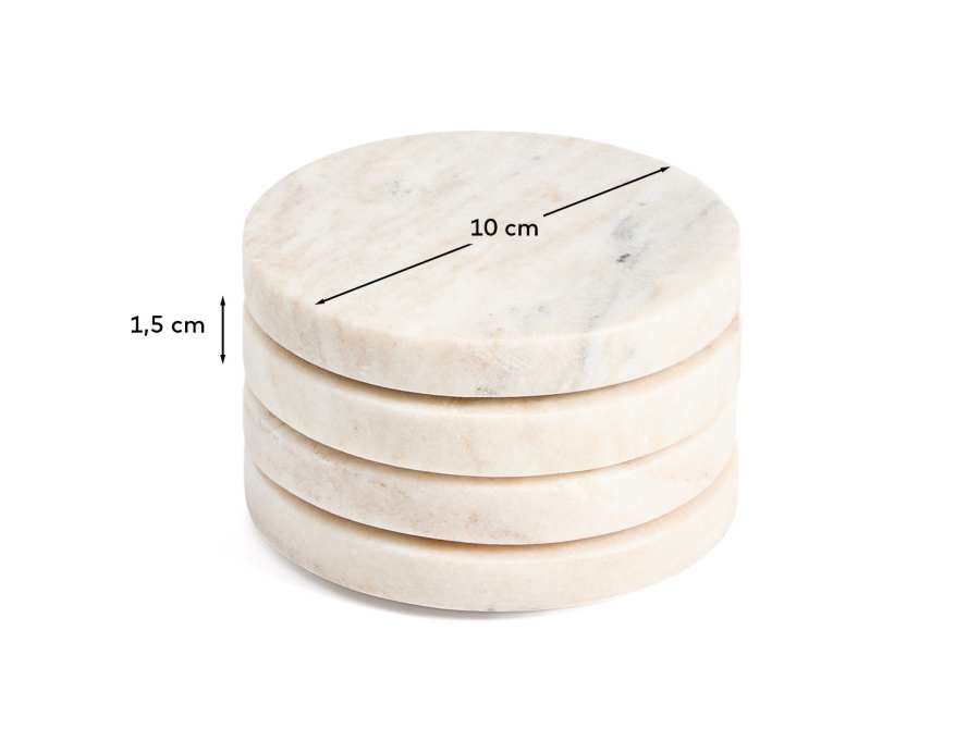 Σετ 4 μαρμάρινα μπεζ σουβέρ Nuvir