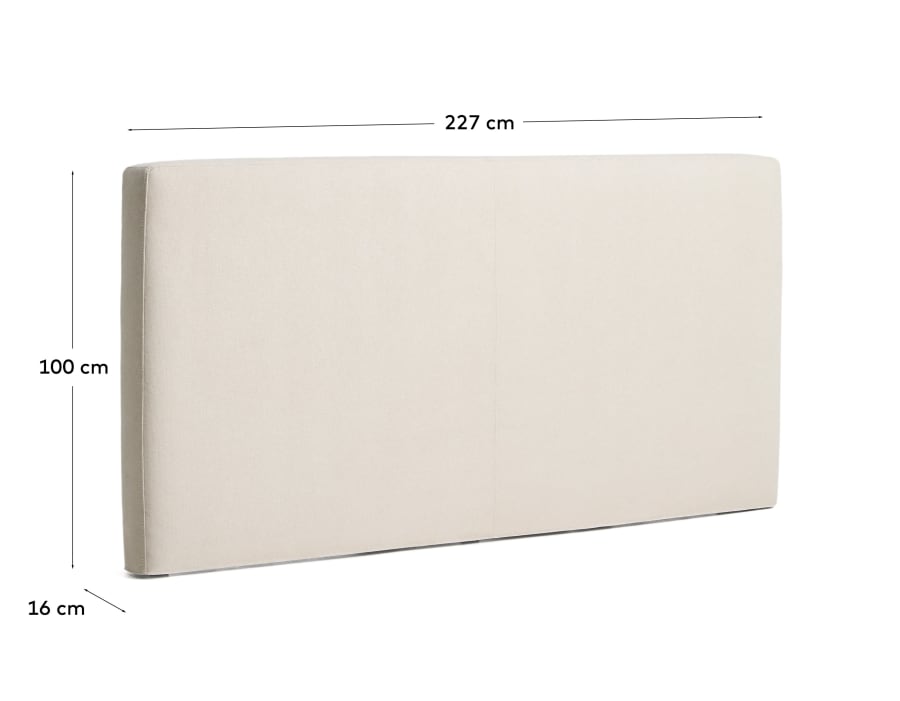Blok ecru headboard with removable cover for bed up to 180cm