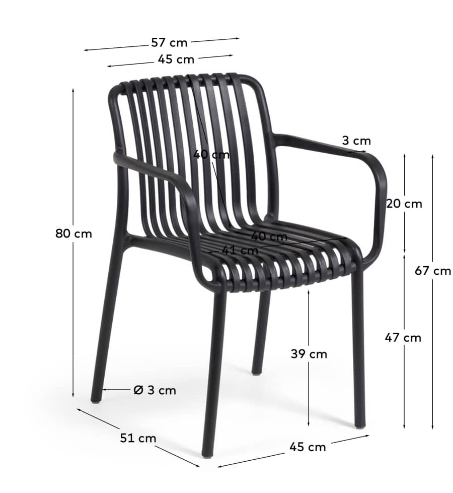 Isabellini stackable outdoor chair in black