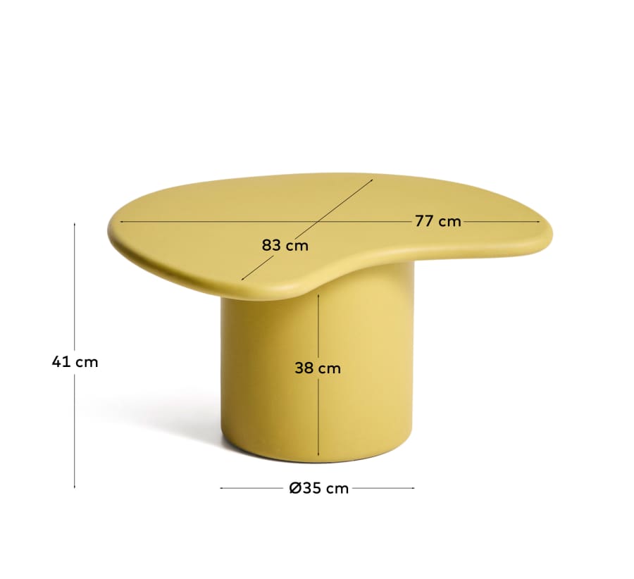 Macarella coffee table in mustard concrete 83 x 77cm