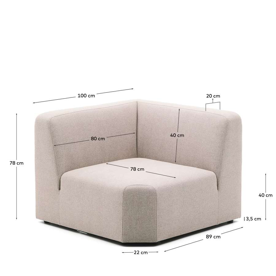 Neom corner module beige 89 cm FSC Mix Credit