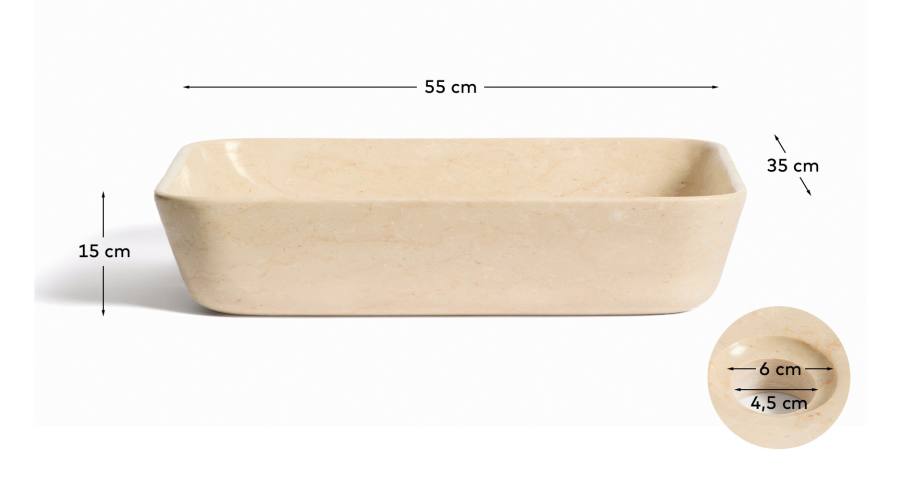 Darnen beige marble countertop washbasin 55 x 35cm