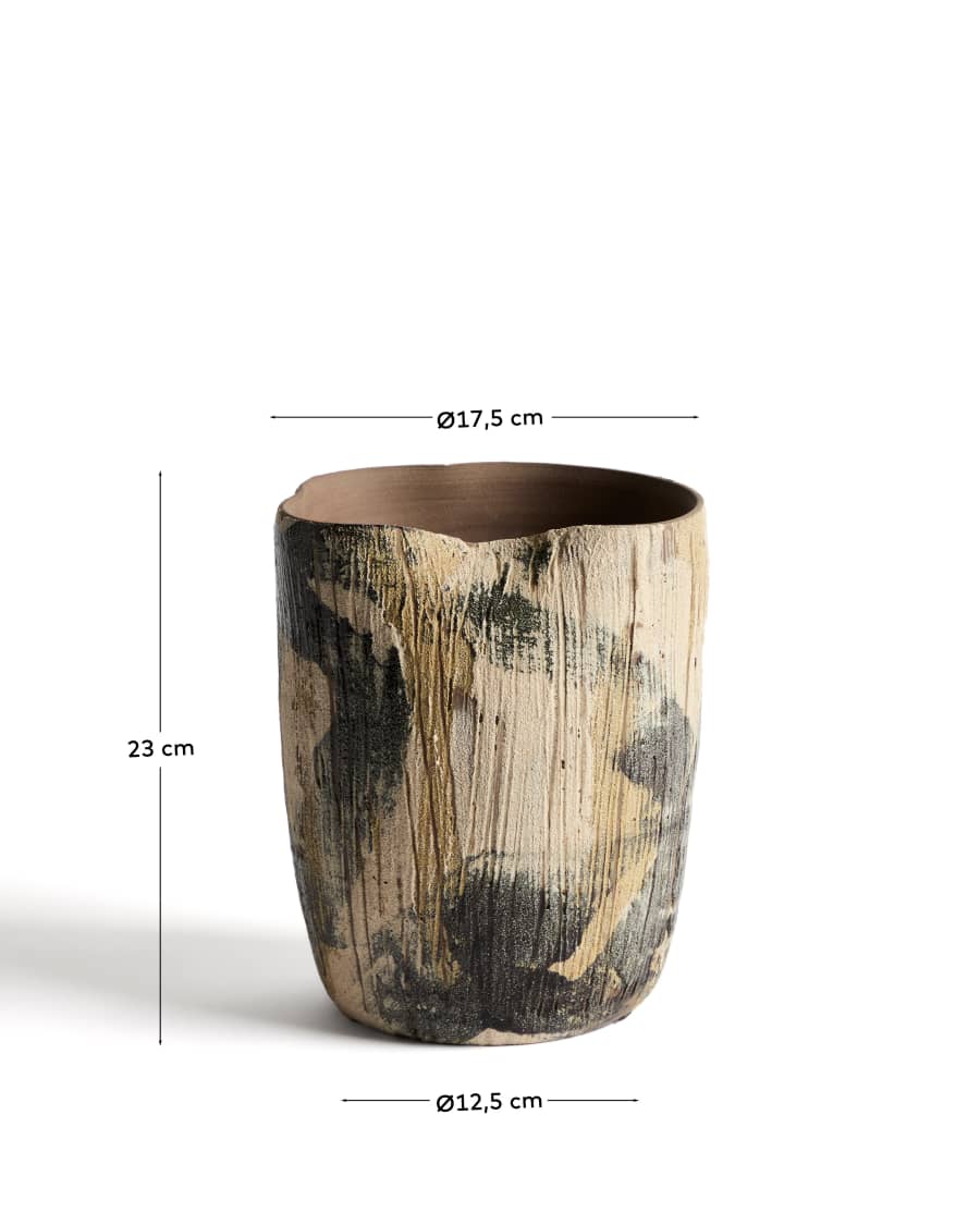 Dirva brown ceramic vase 23cm