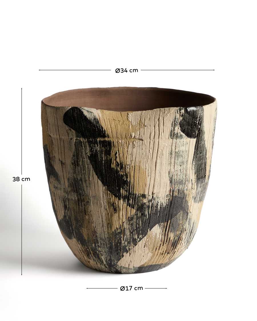 Dirva brown ceramic vase 38cm