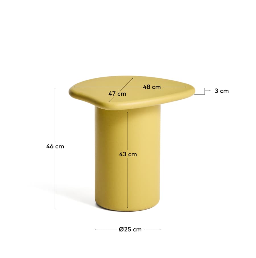 Macarella side table in mustard concrete 48 x 47cm