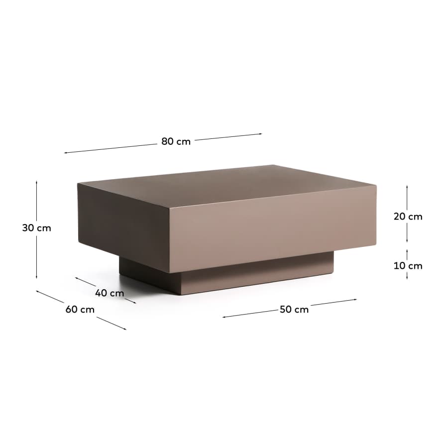 Rustella coffee table in brown concrete 80 x 60cm