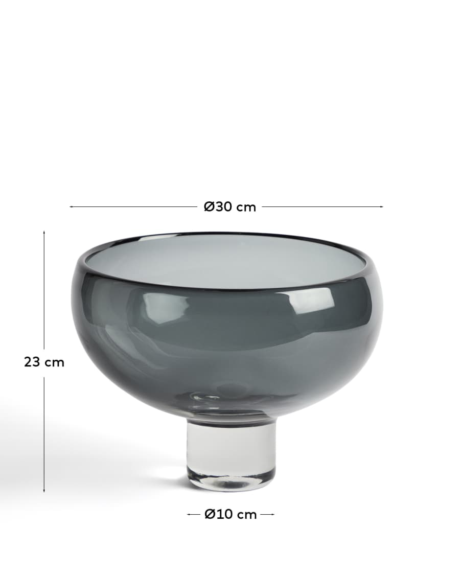 Centerpiece Sirau από γκρι γυαλί  Ø29,8 εκ