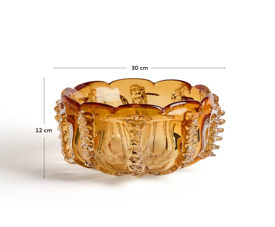 Centerpiece Nicora από πορτοκαλί γυαλί Ø30 εκ