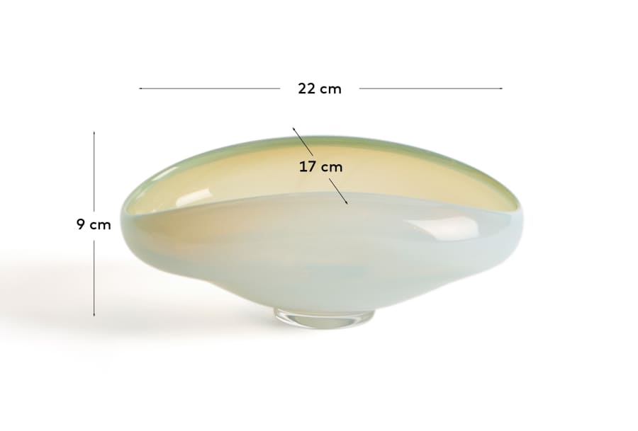 Centerpiece Nodila από λευκό γυαλί 23 x 16,5 εκ