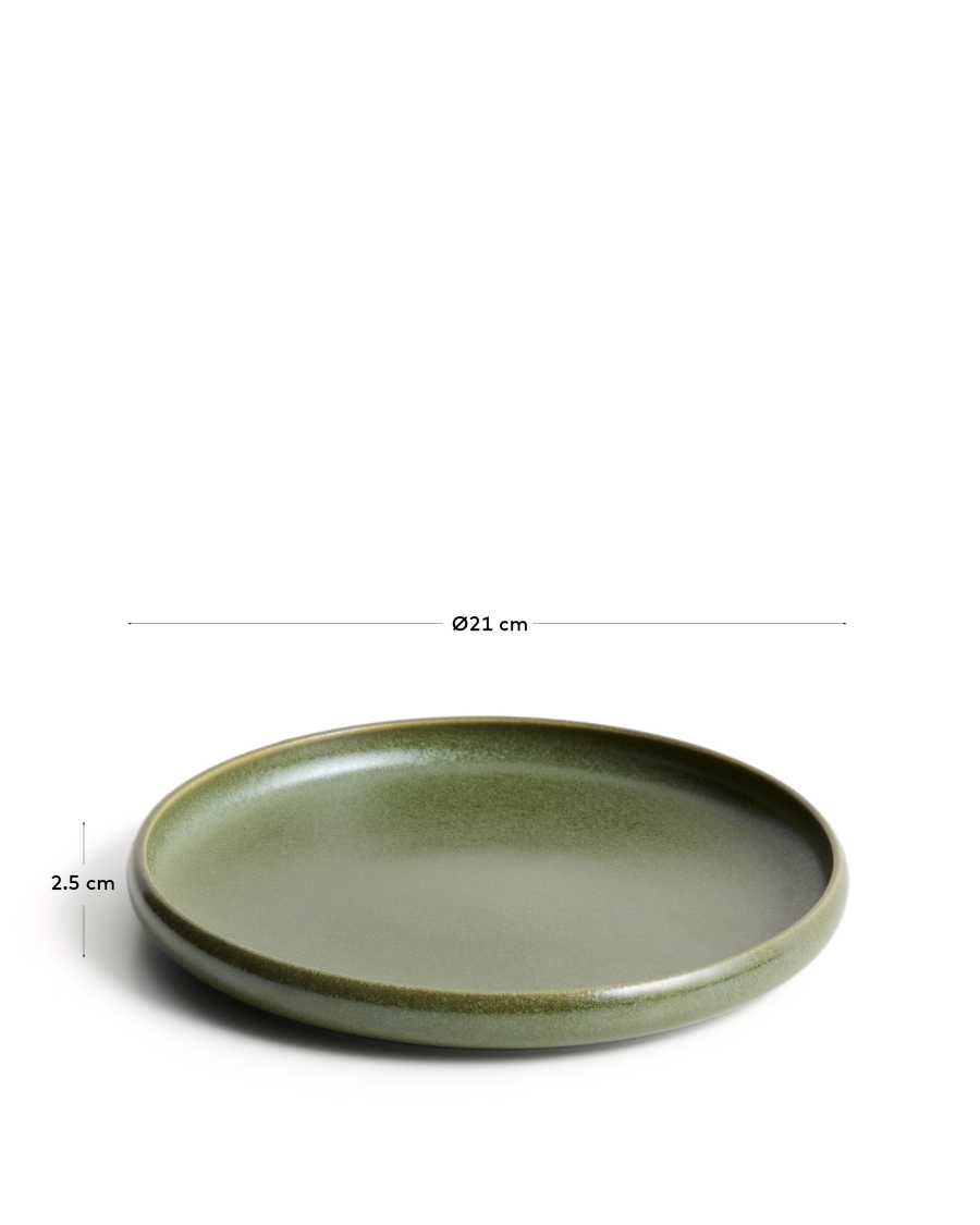 Uilo green ceramic dessert plate