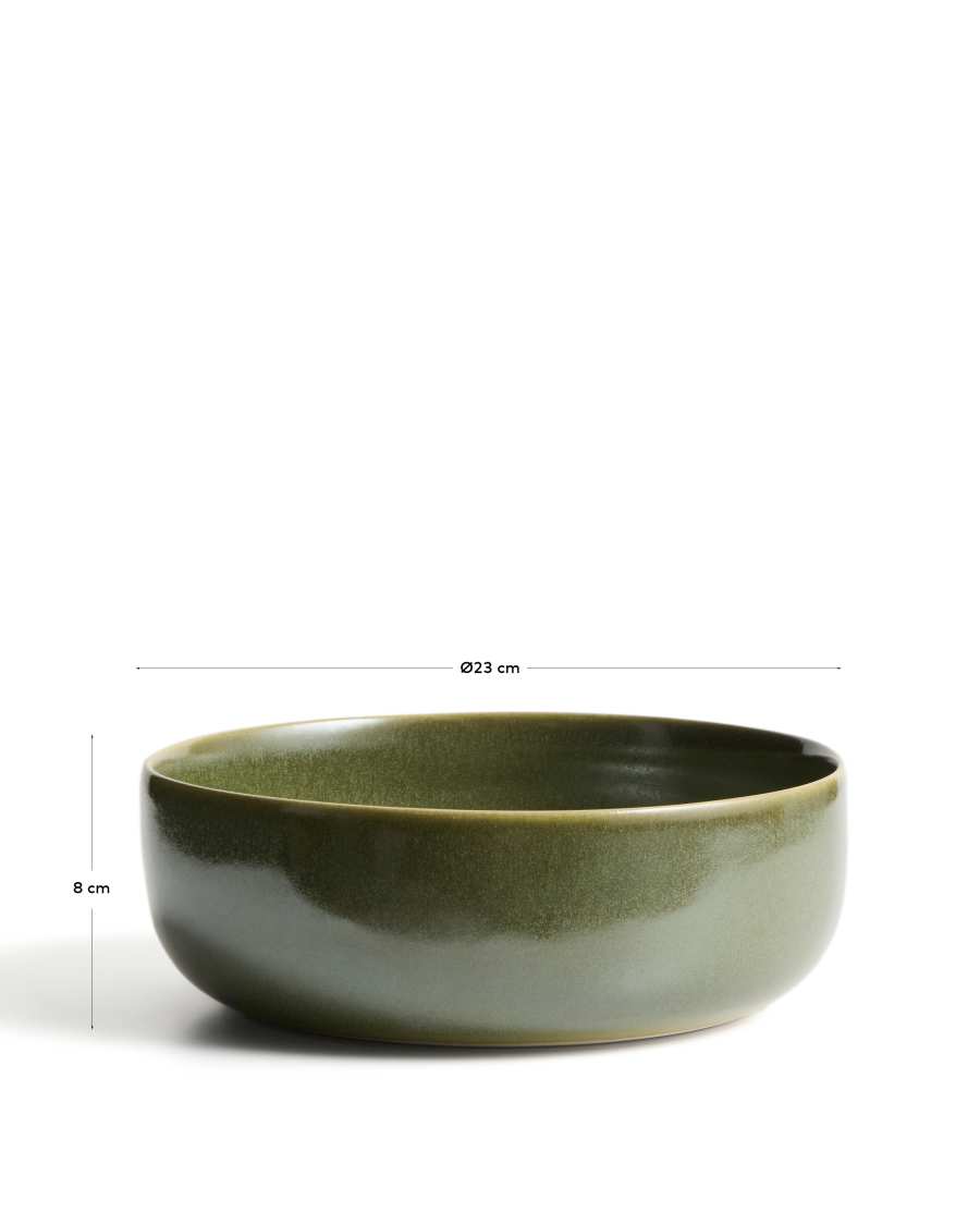 Uilo large green ceramic bowl