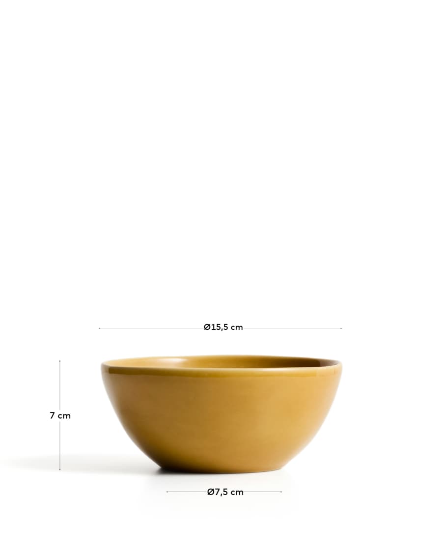 Schale Selune aus Keramik in Gelb