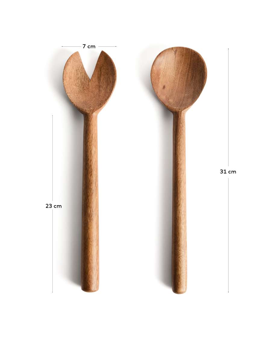 Malor set of 2 in acacia wood kitchen utensils
