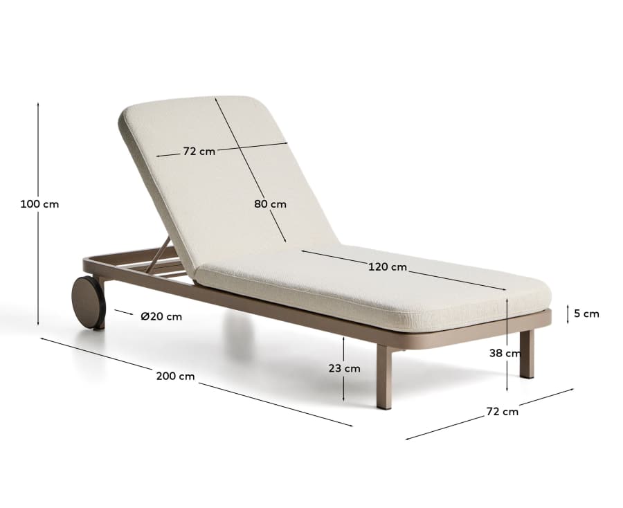 Ξαπλώστρα Kionia από αλουμίνιο γκρι-μπεζ