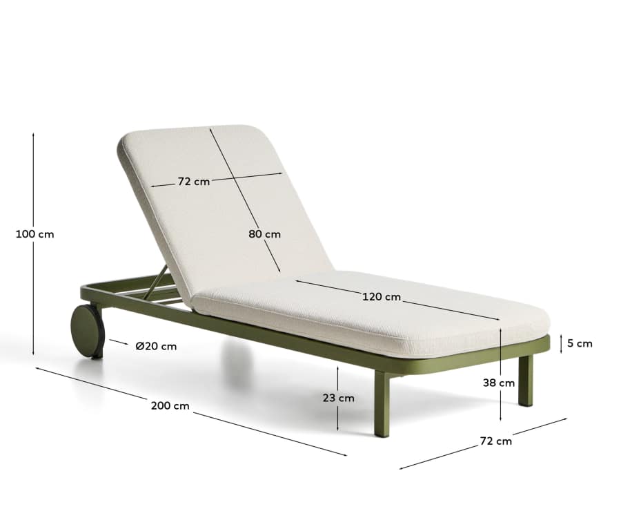 Ξαπλώστρα Kionia από αλουμίνιο πράσινο