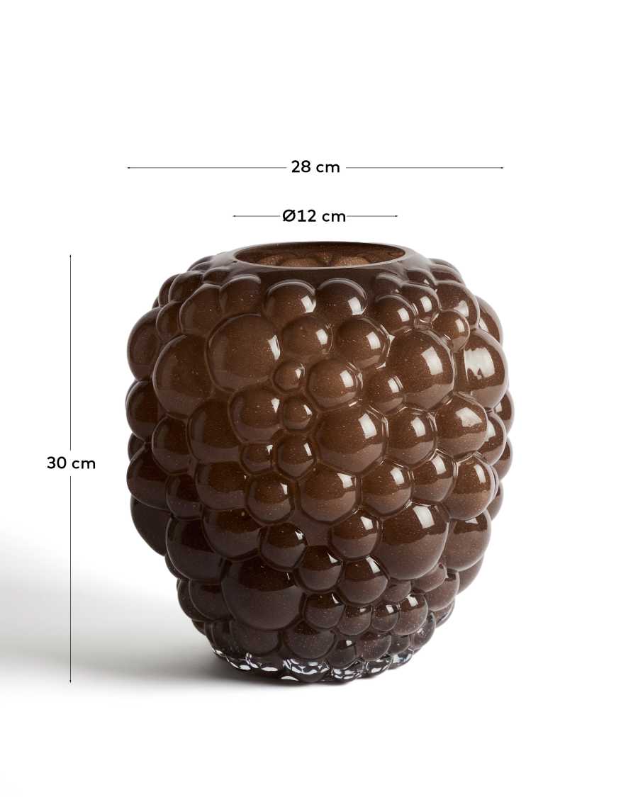 Vase Mure en verre marron 30 cm
