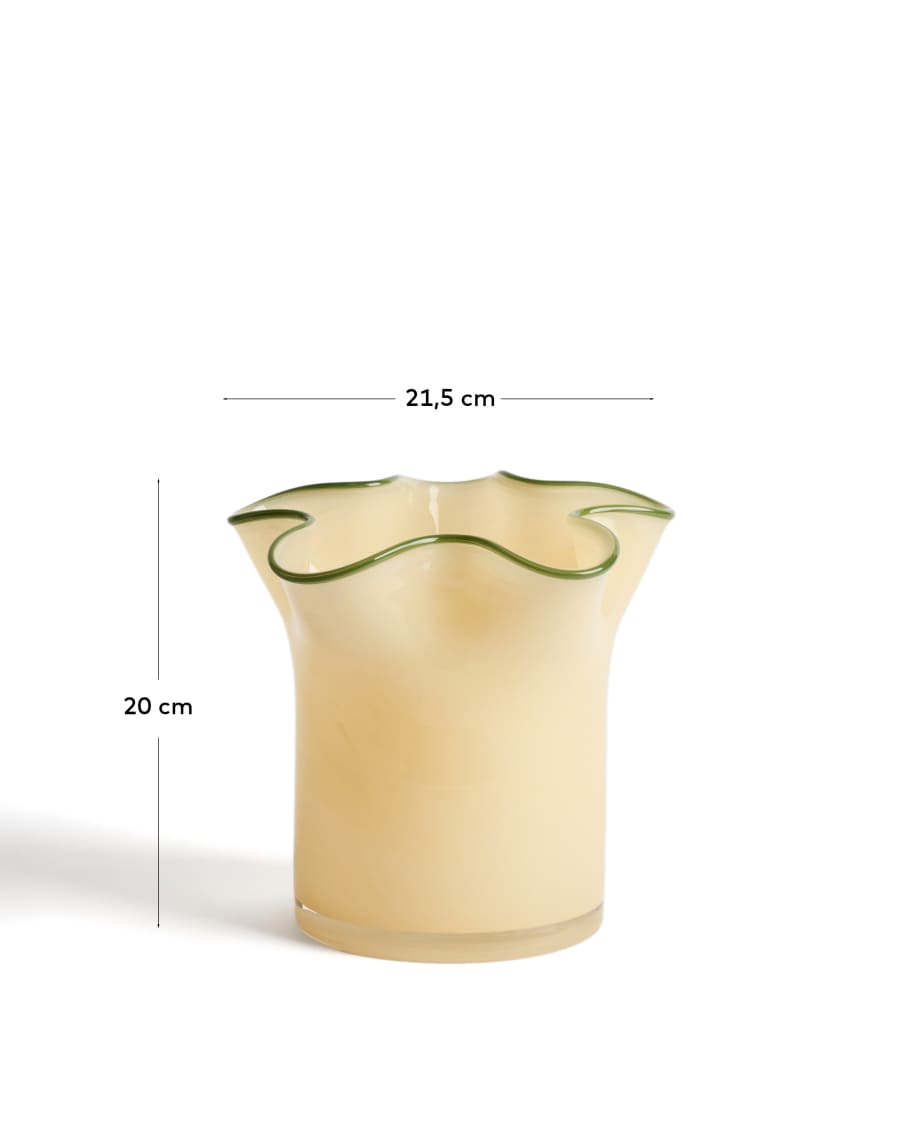 Vase Endasi en verre jaune 19,5 cm