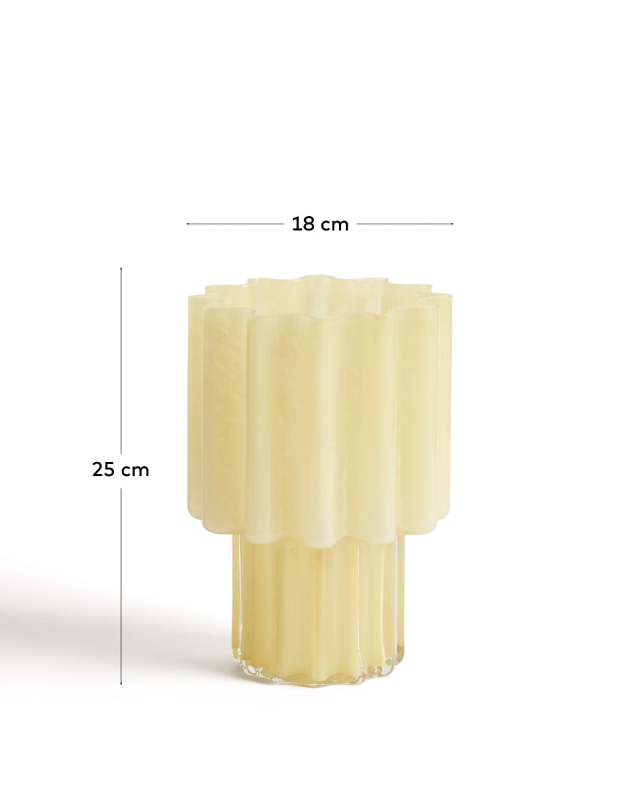 Vase Cristila aus gelbem Glas, 25 cm
