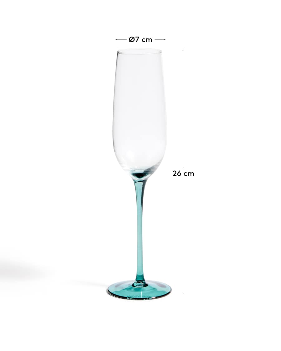 Irides blauw en transparant champagneglas 24,5 cl